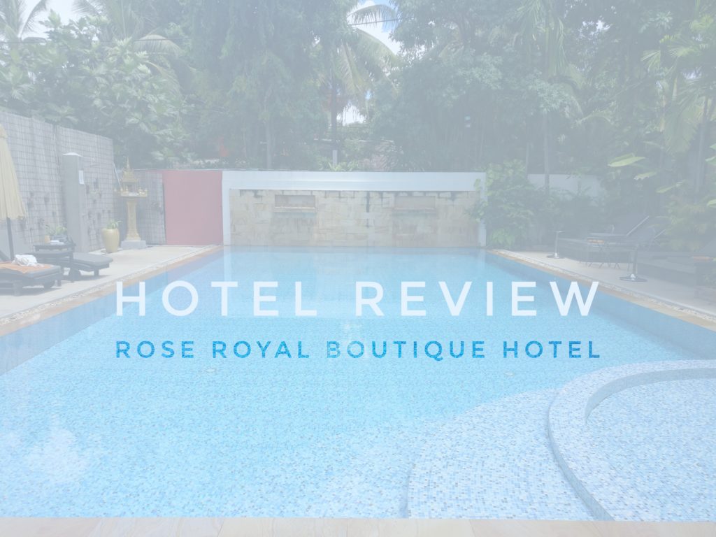 the swimming pool of rose royal boutique hotel in cambodia siem reap, asia