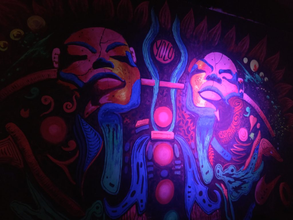 painting on the wall of yolo bar, Siem Reap, Cambodia