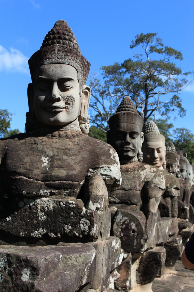 statues in front of Angkor Thom, Siem Reap, Cambodia