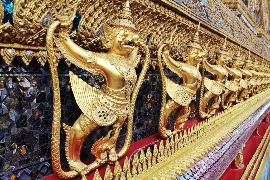 ornaments of the Chapel of the Emerald Buddha in Bangkok