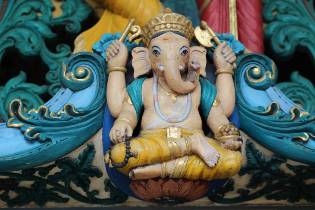 an ornament in a hindu temple