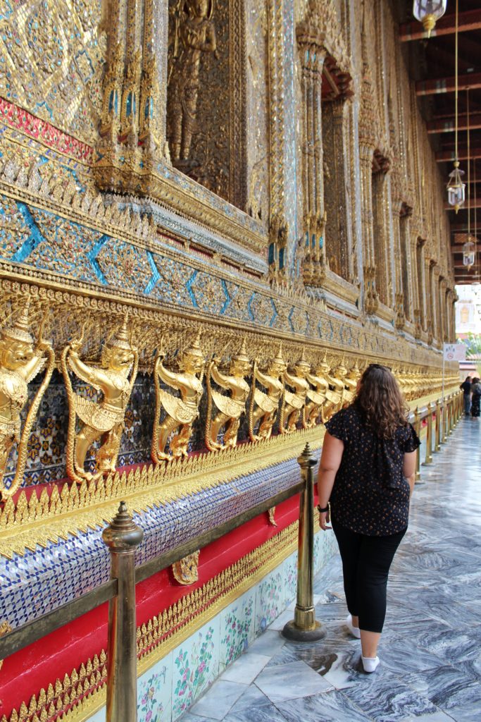 the wall of the Chapel of the Emerald Buddha in Bangkok