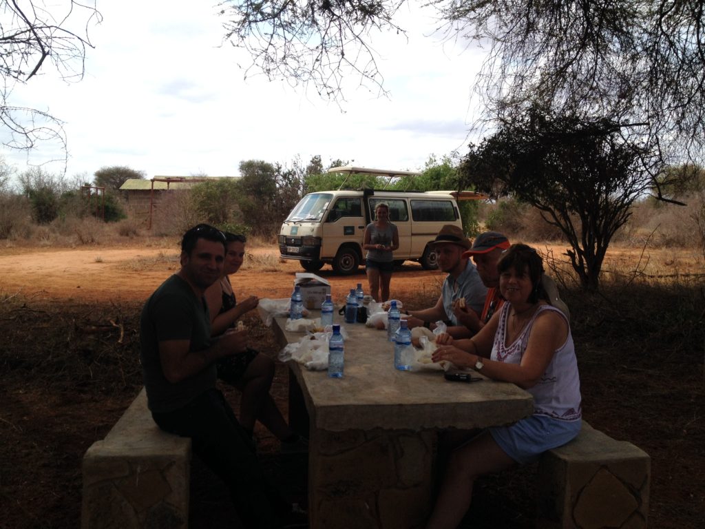 our picnick in tsavo east national park