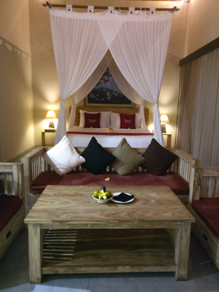 hotel room at tapa kawi villas in Bali, Indonesia