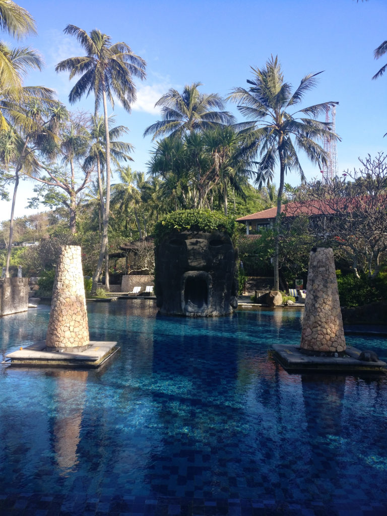 the swimming pool at sheraton senggigi beach resort in Lombok, Indonesia