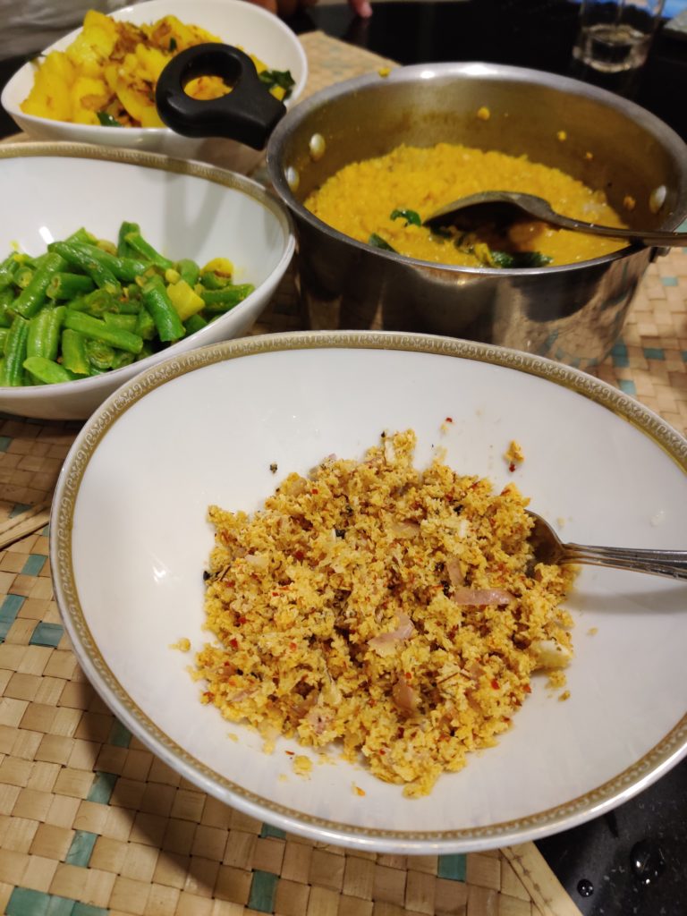 rice and curry in Sri Lanka