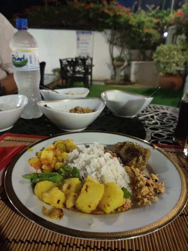 rice and curry in Sri Lanka