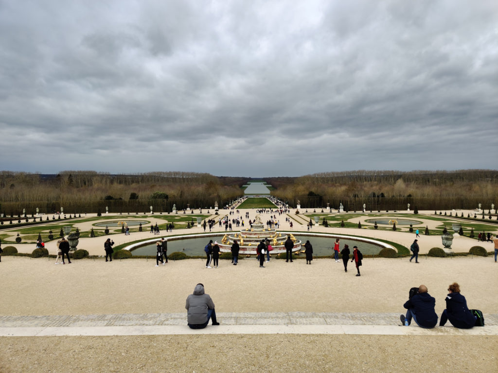 Latona’s Fountain and Parterre in the garden of Versailles in Paris, France