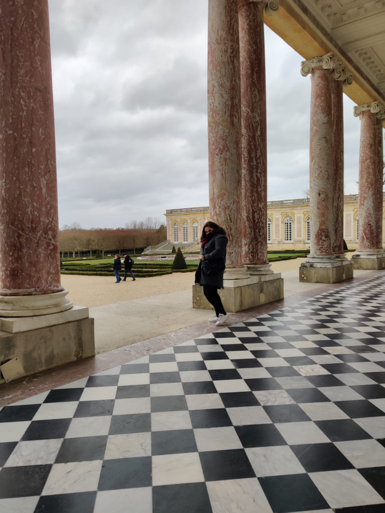 the peristyle in the grand trianon in Versailles in Paris, France