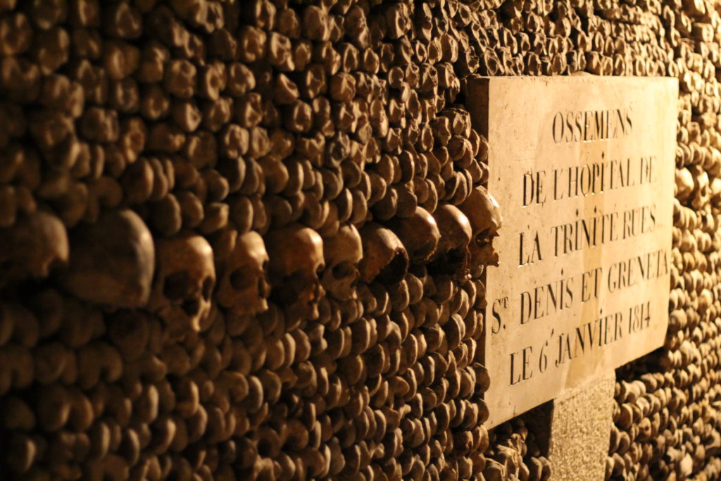 the Paris catacombs in Paris, France
