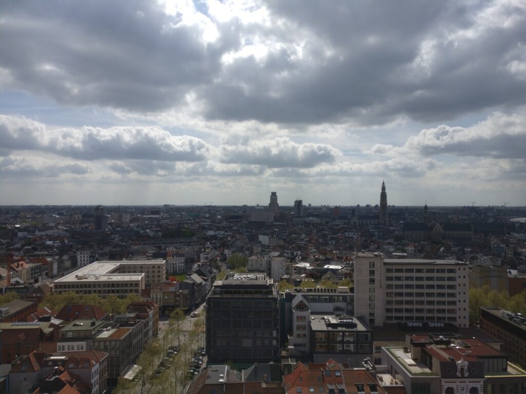 view on top of mas in antwerp, belgium