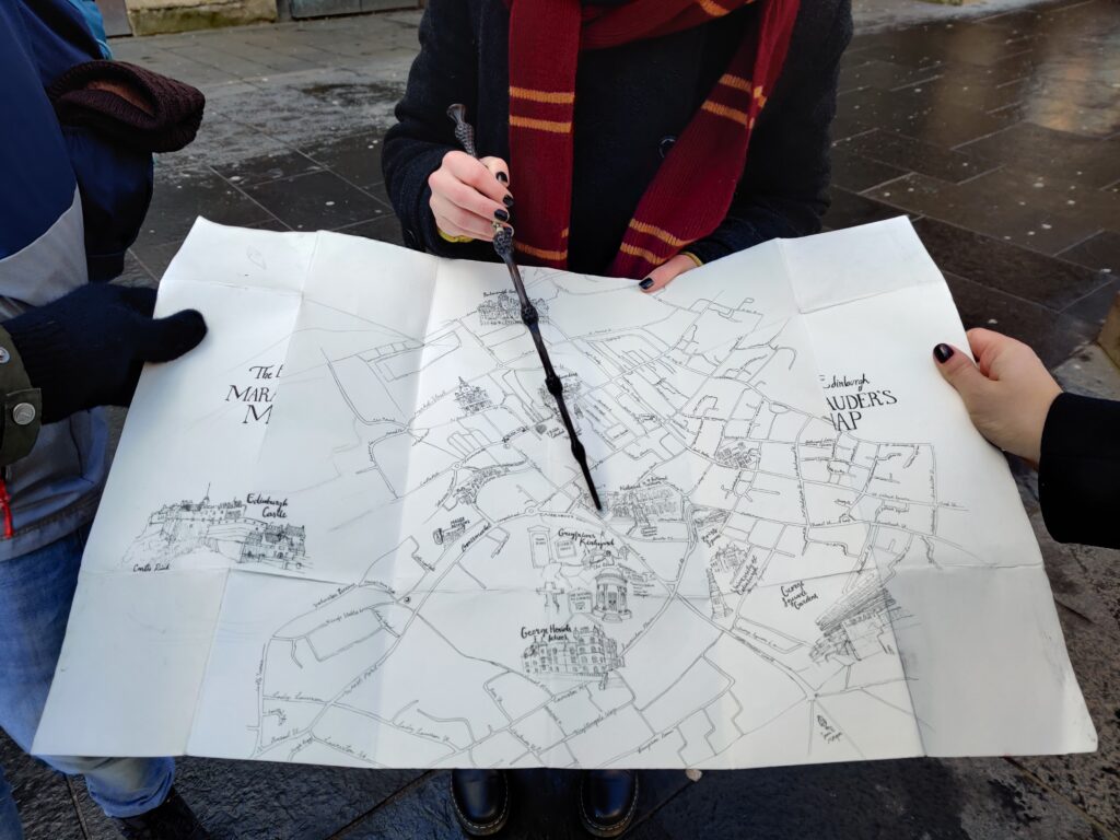 Harry potter marauders map on the harry potter tour in edinburgh scotland