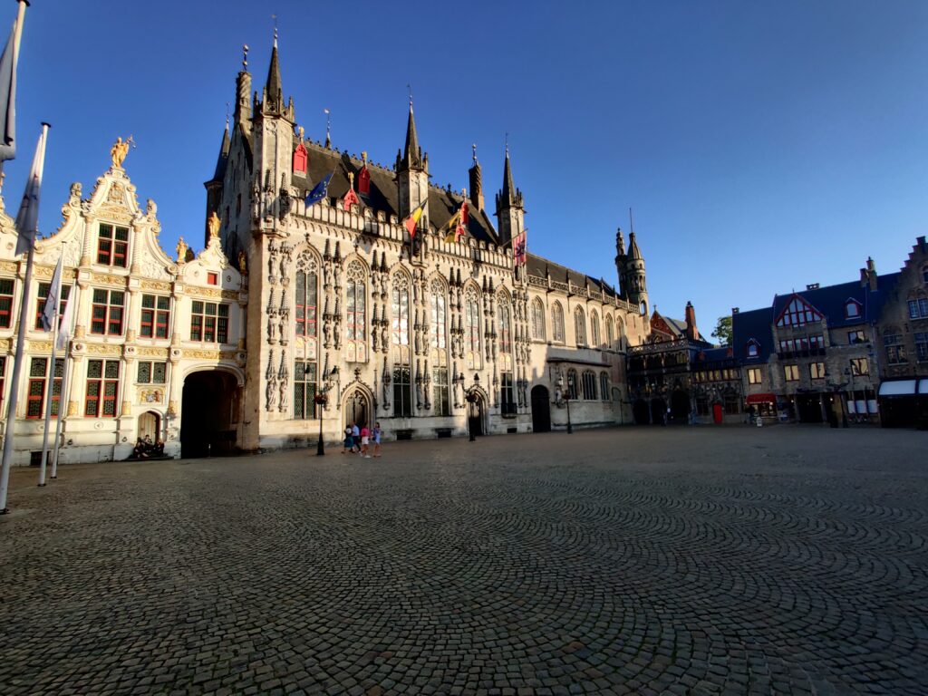 burg square in bruges, belgium