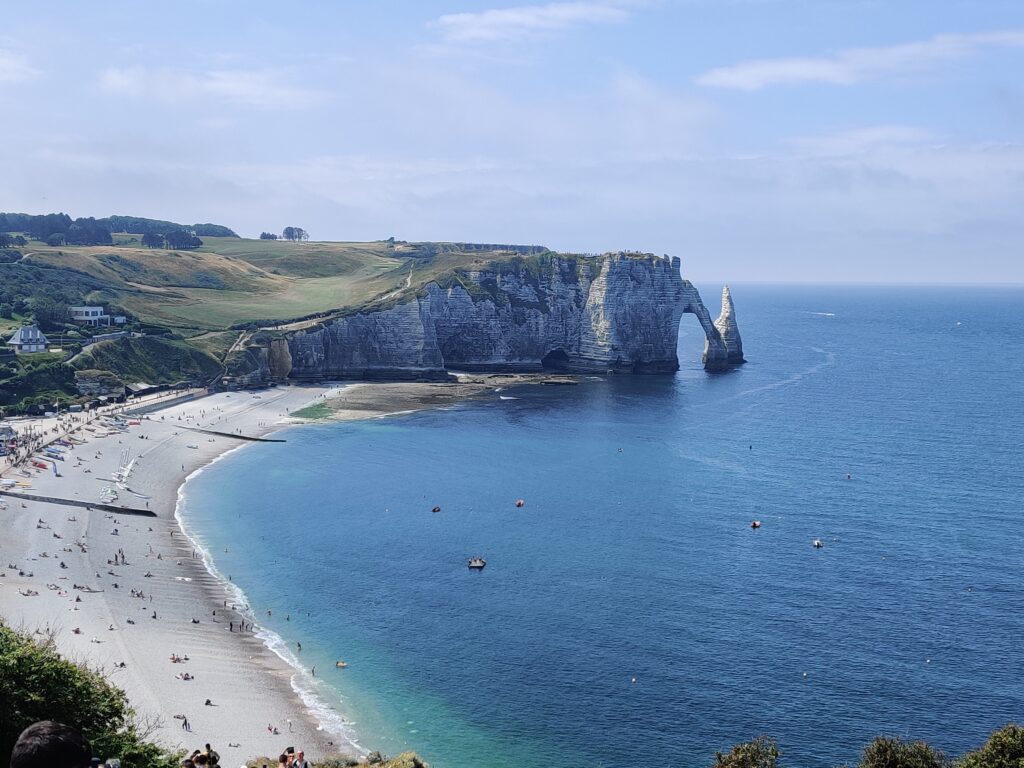 The cliffs of etretat in normandy, france.