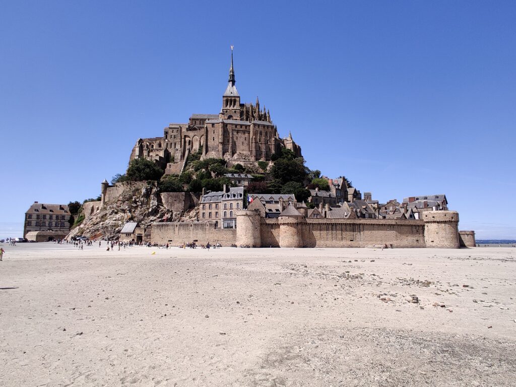 mont saint-michel in normandy, france. inspiration of the castle of rapunzel in the dinsey movie tangled.
