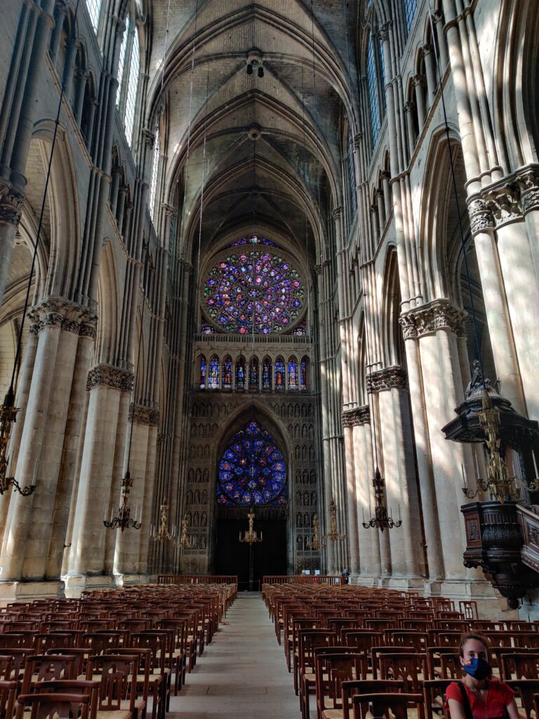 stained glass in the Reims Cathedral in Reims (champagne) France