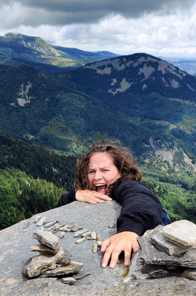 Life of a Passion (Laure Passchyn) on the Mont Gerbier-de-Jonc mountain in the Mont d’Ardèche Natural Park (France, Europe).