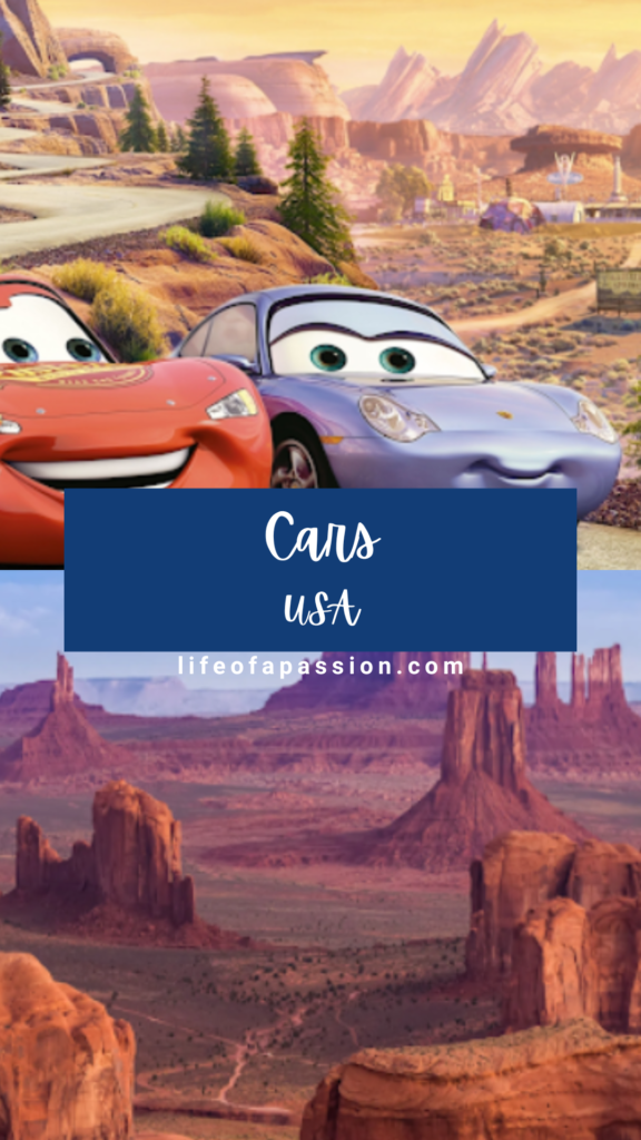 Disney movie film locations in real life - cars, usa
