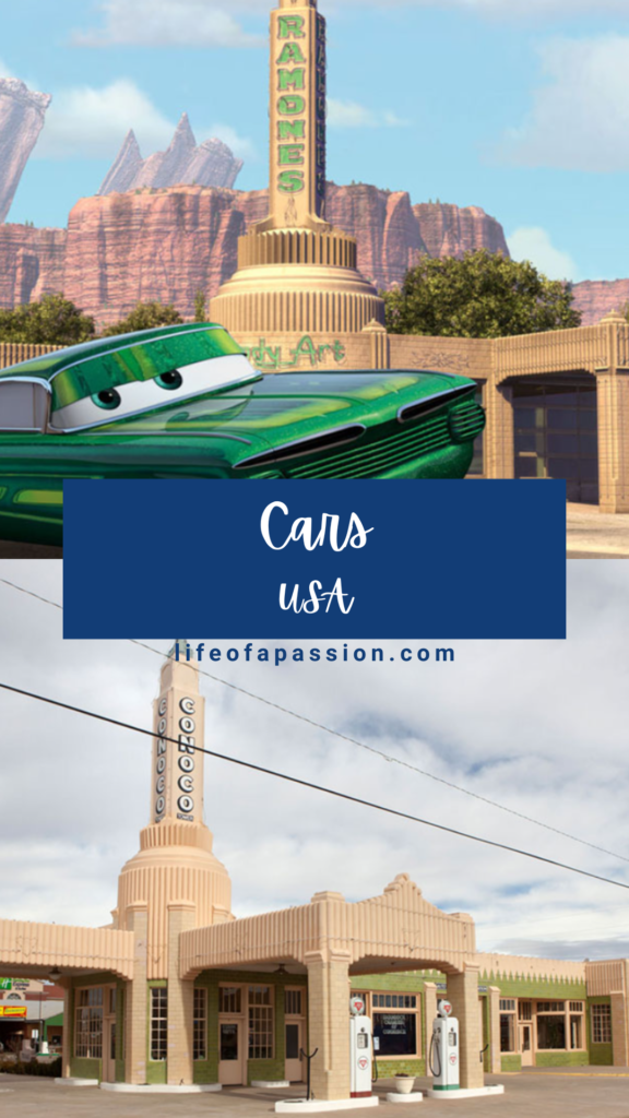 Disney movie film locations in real life - cars, usa