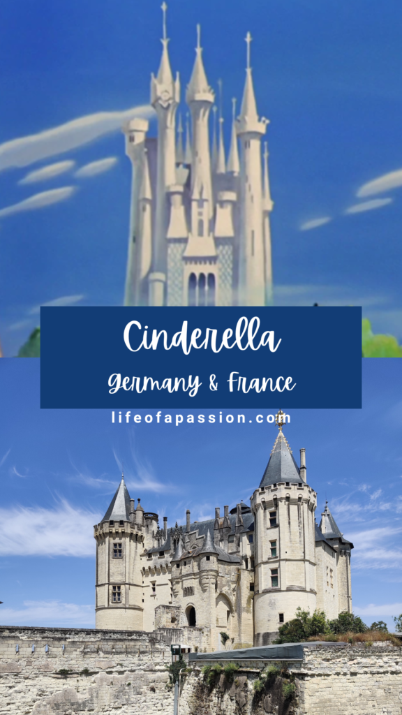 Disney movie film locations in real life - Cinderella - Château de Saumur in France, Loire Valley.