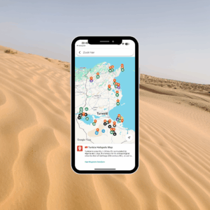 product shot of my tunisia hotspots maps, it's a travel map with all of my pins and research on tunisia.
