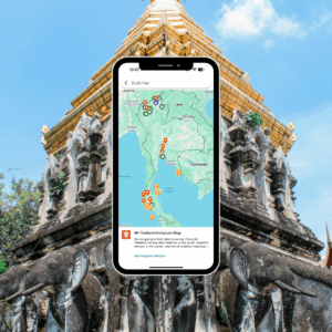 product shot of my thailand hotspots maps, it's a travel map with all of my pins and research on thailand.